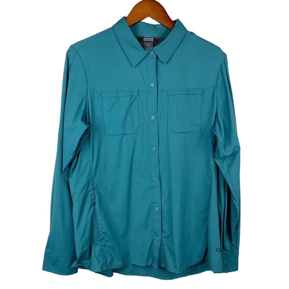 Outdoor Research Optimist Long Sleeve Shirt Outdoor Active Hiking Green L